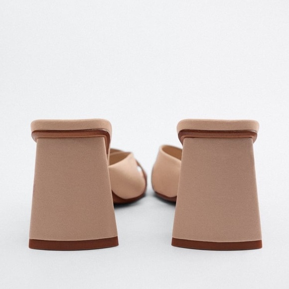 🌹NWT. Zara Heeled Crossed Straps Sandals with Block Heels. Size 8. - Picture 3 of 6